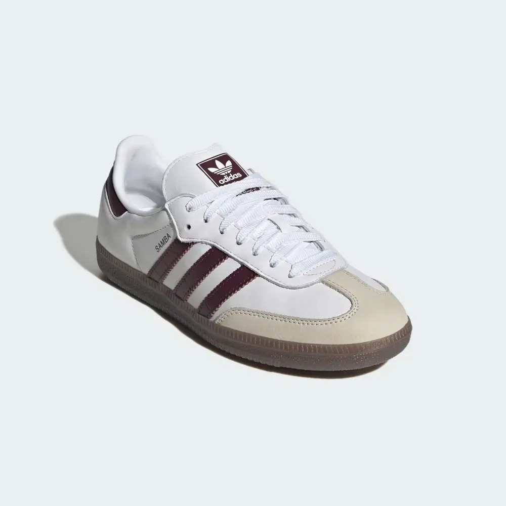 adidas Samba OG Cloud White Maroon Gum — 34 / 35 / 36 / 37 / 38 / 39, Novo