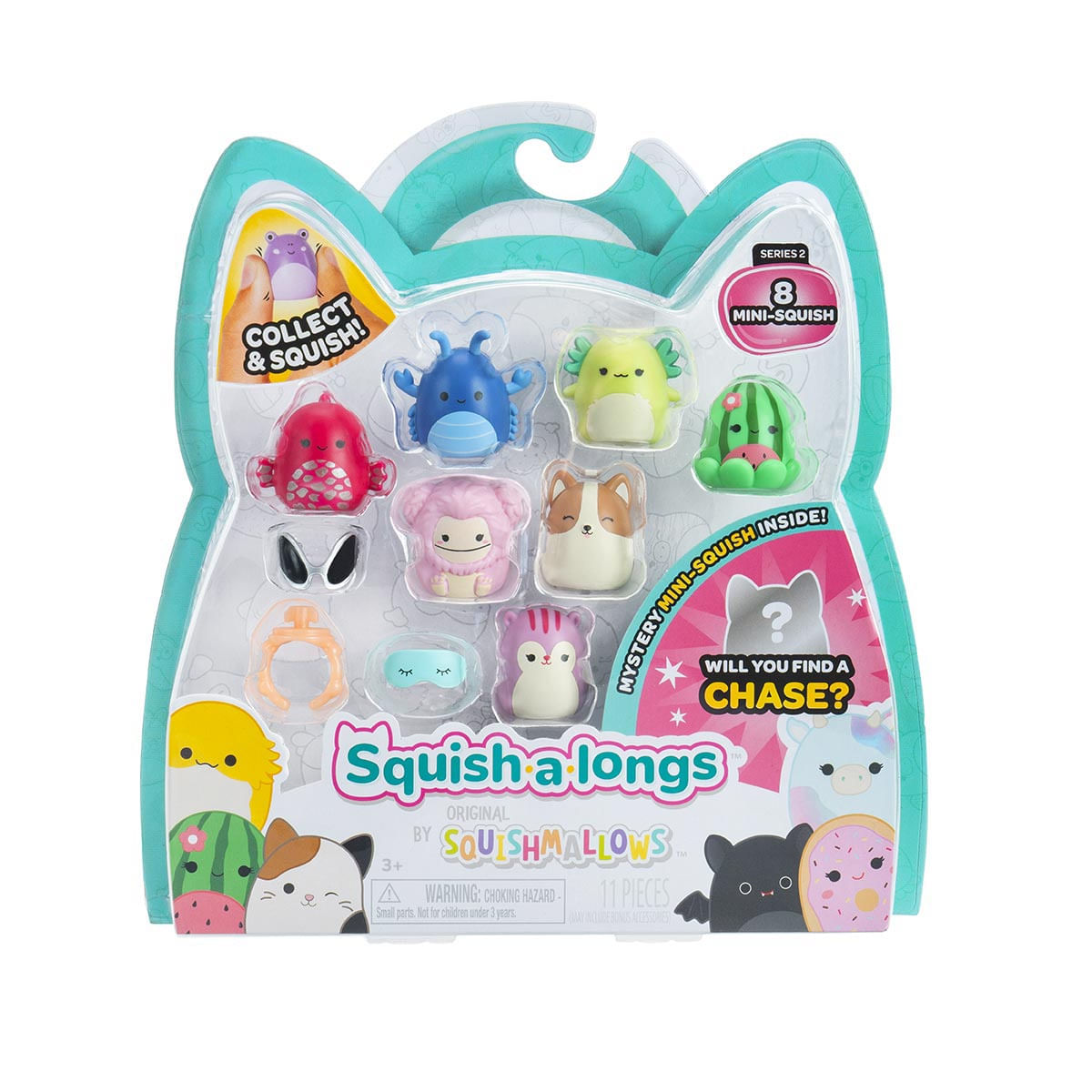 Squishmallows, Pack 8 Bonecos Squish-A-Longs 2Cm - Barella