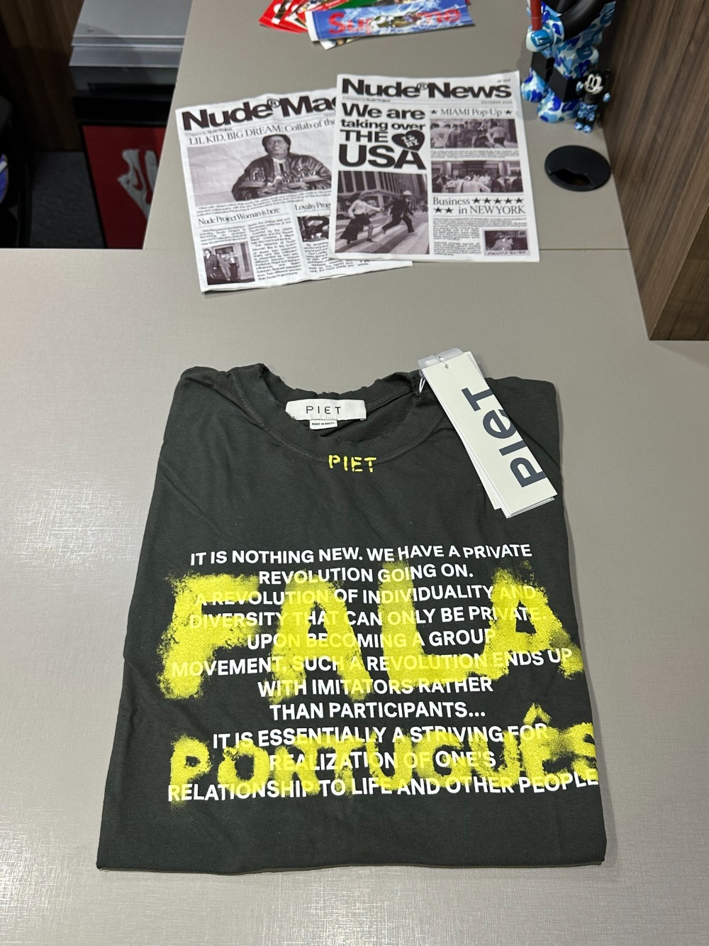 Camiseta Piet Fala Português — XG, Novo