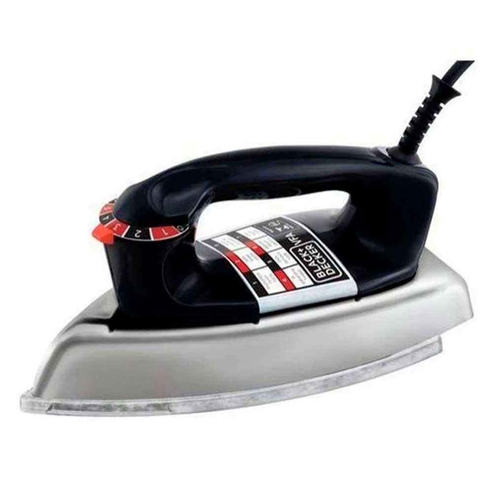 Ferro de Passar Seco Black + Decker Vfa 1100W Base Alumínio Preto e Prata 110V 110