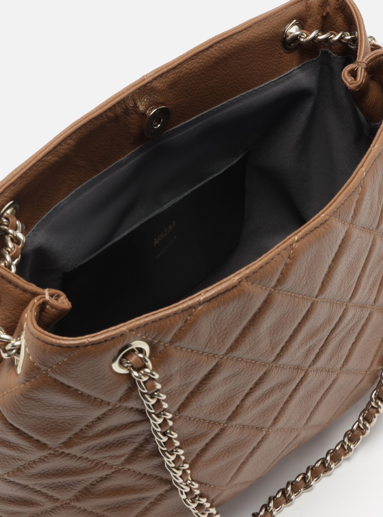 Foto 4 de Bolsa Tote Marrom Couro Matelassê Média