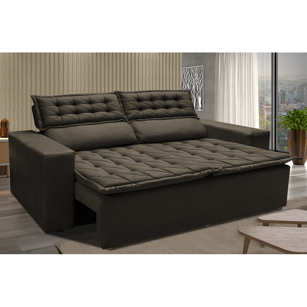 Sofá Retrátil e Reclinável Cama inBox Slim Velusoft - Vermelho / 1,80m