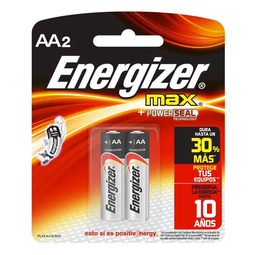 PILHA MAX-SM-PEQUENA AA2 ENERGIZER