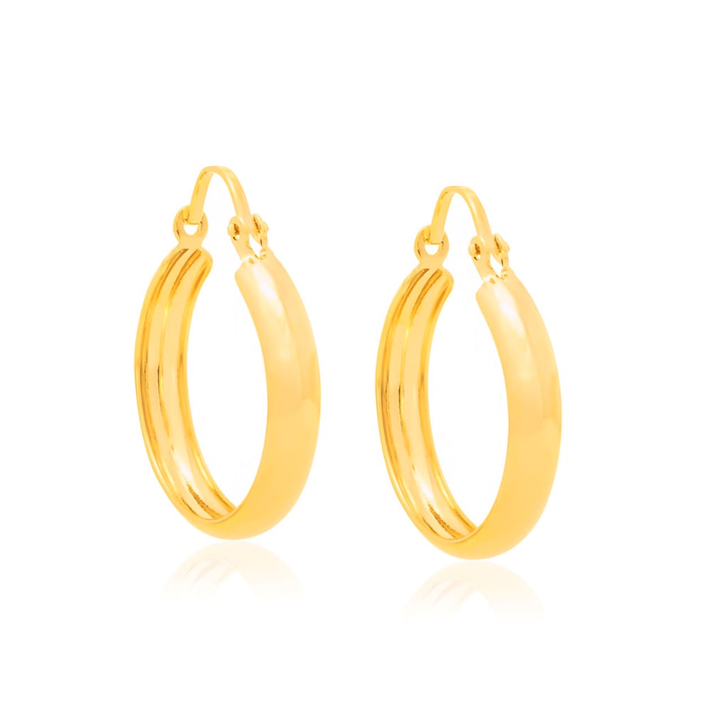 Brinco Rommanel argola com fecho folheado a ouro 18k