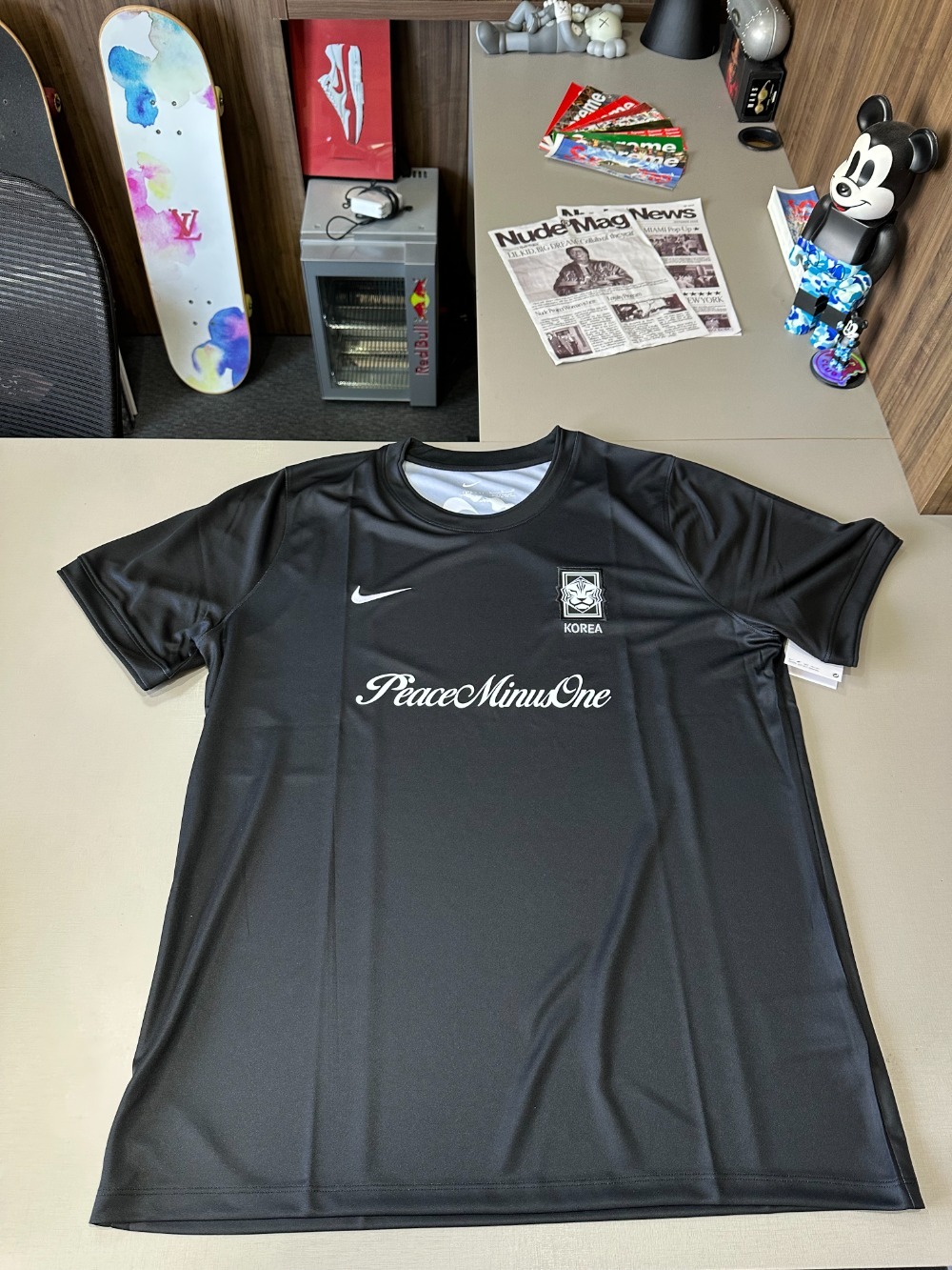 PEACEMINUSONE x South Korea x Nike Camiseta KFA Academy Pro Football Black — M, Novo