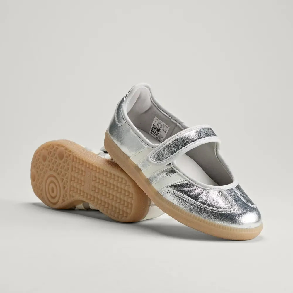 adidas Samba Jane Silver Metallic Off White Gum — 34 / 35 / 36 / 37 / 38 / 39, Novo