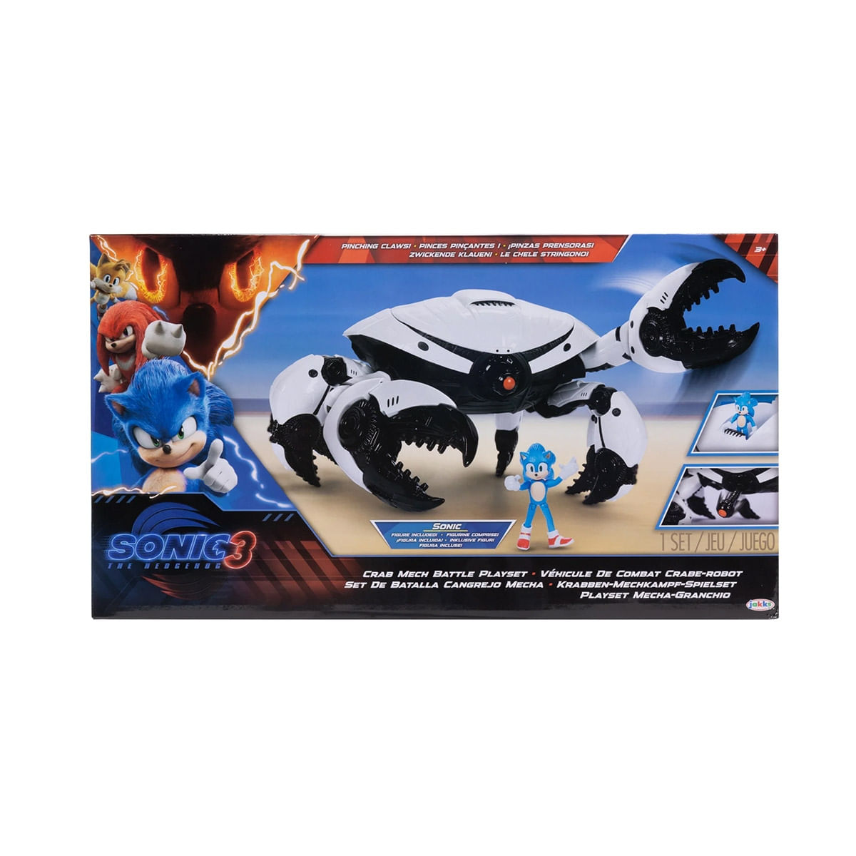 Playset com Robô Caranguejo e Boneco Sonic de 6cm - Sonic 3