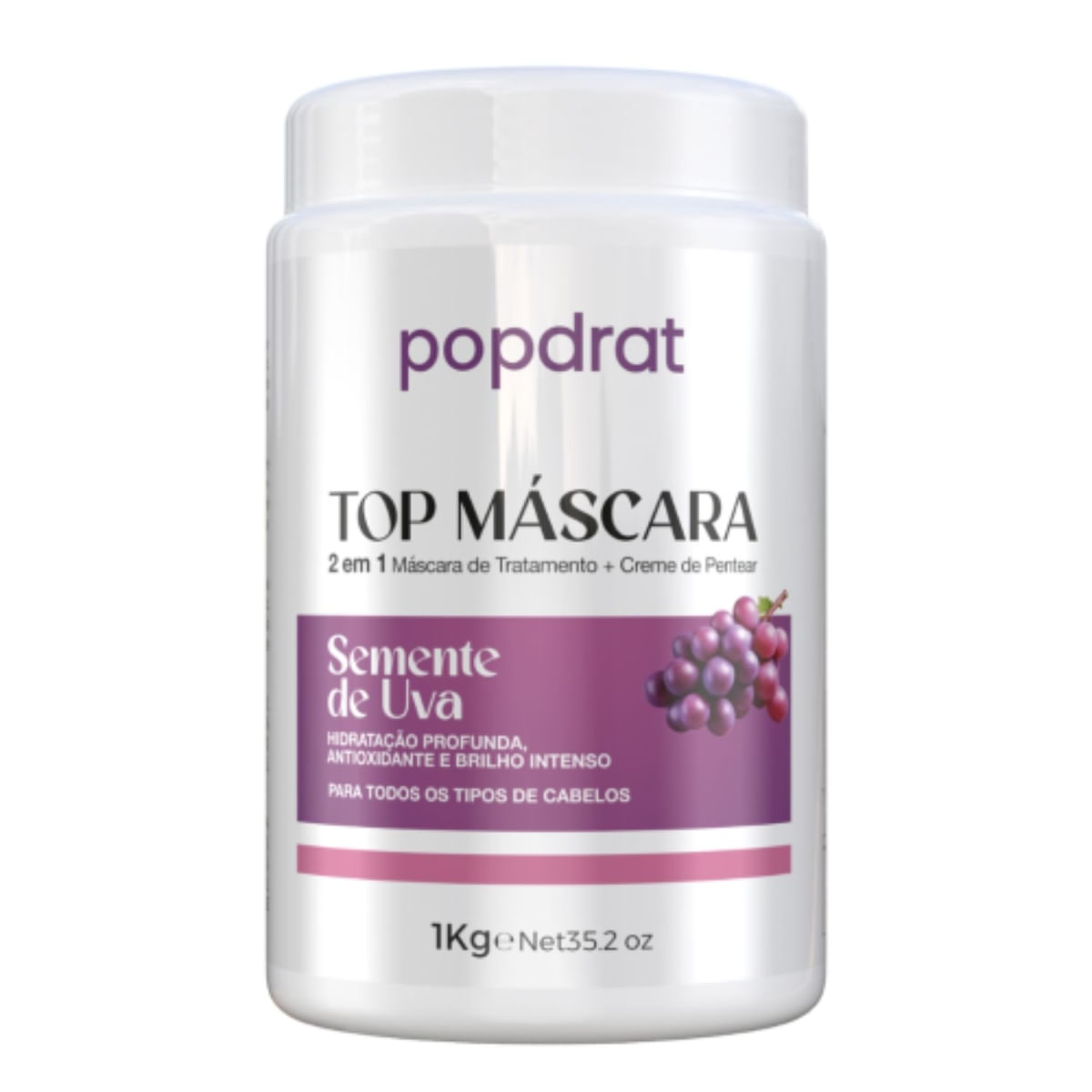 Creme De Pentear Popdrat Máscara Capilar Semente De Uva 2 Em 1 1kg