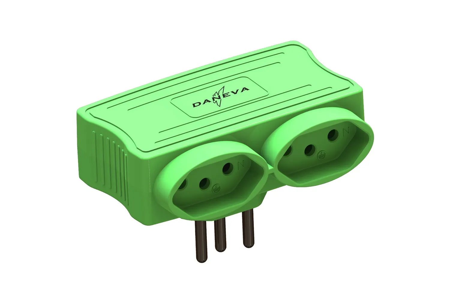 MULT USB - 2 TOMAD 2P+T 10A + CARREGA USB X2 VERDE DANEVA