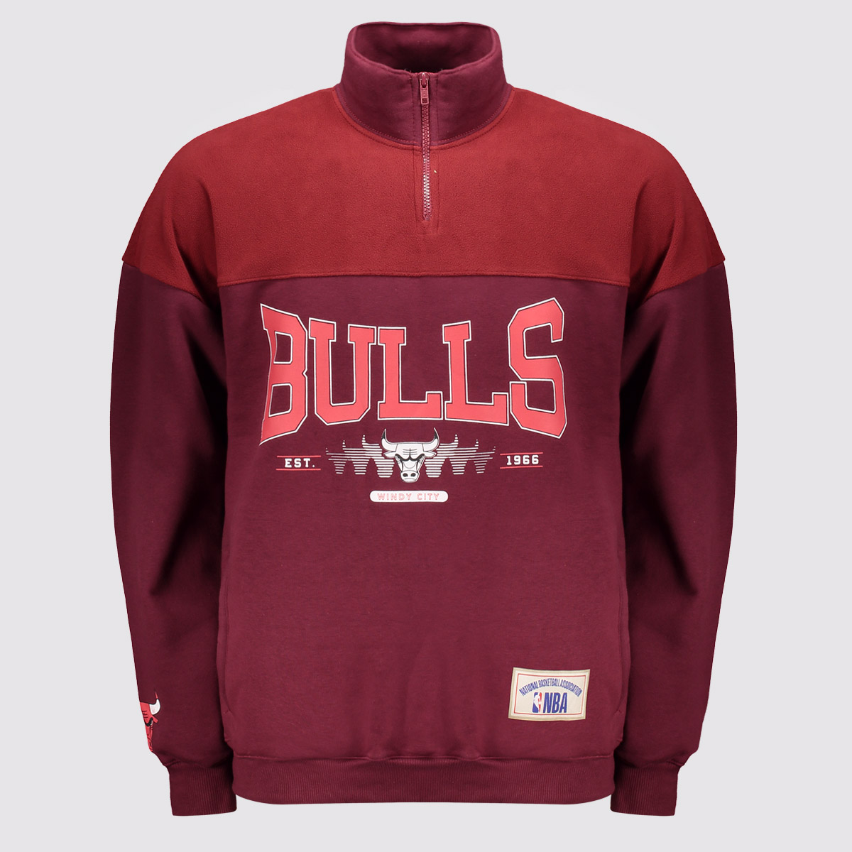 Moletom NBA Chicago Bulls Logo Vinho