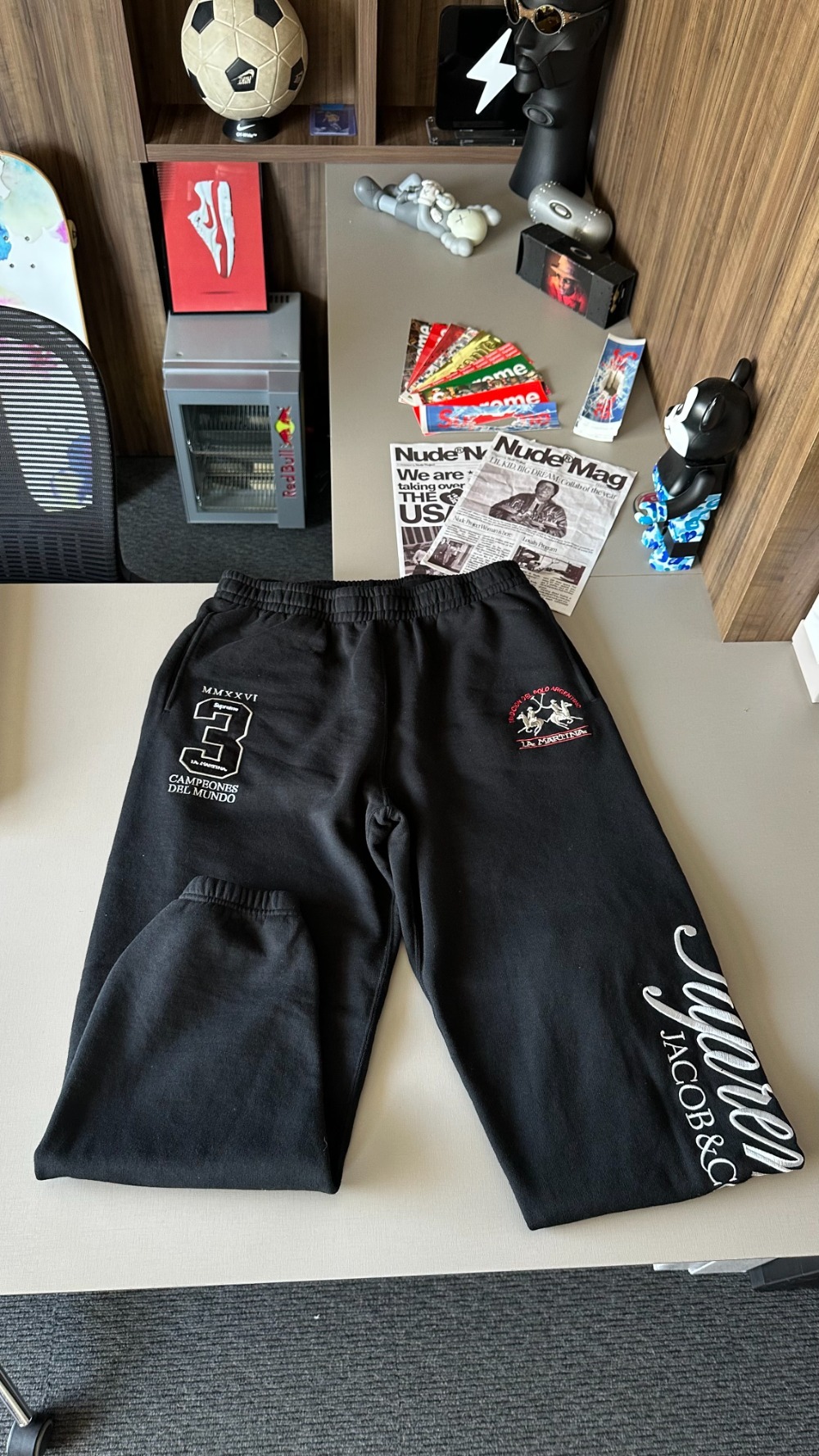 La Martina x Supreme Calça Black SS26-W16 — M, Novo
