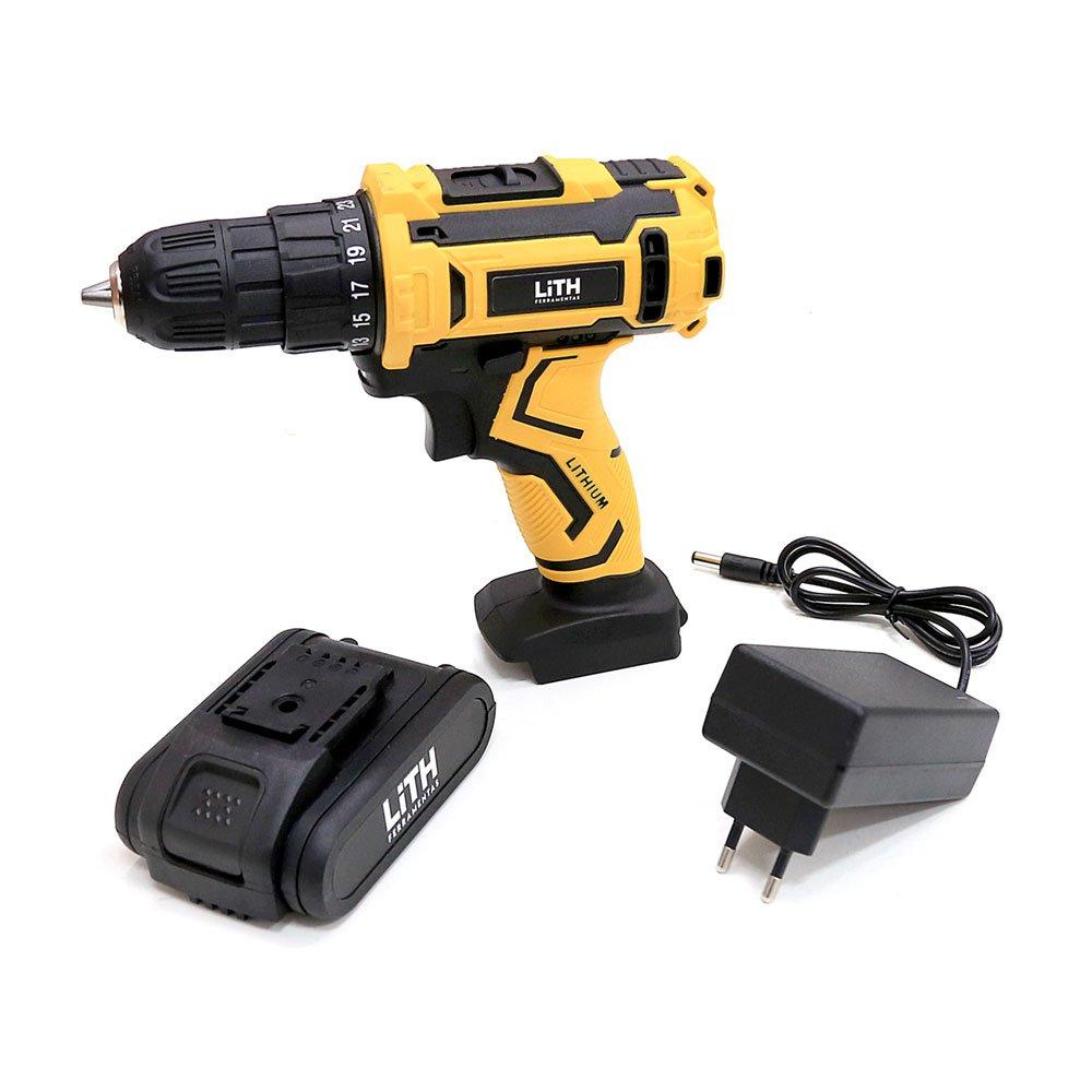 Furadeira Parafusadeira 3/8" Polegadas Bateria 18V Li-Ion com Carregador Bivolt LITH