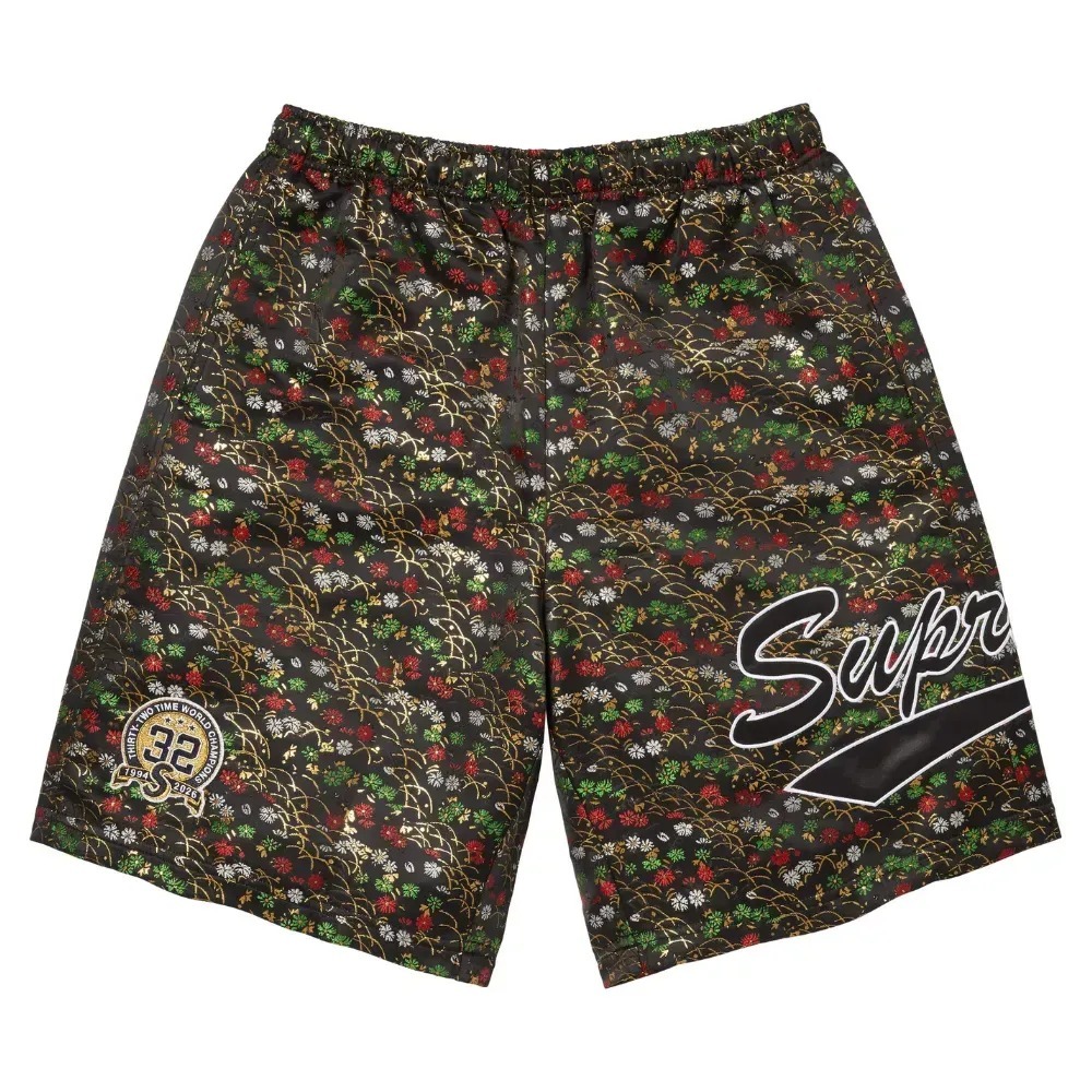Shorts Supreme Floral Jacquard Black SS26-W5 — M / G / XG, Novo