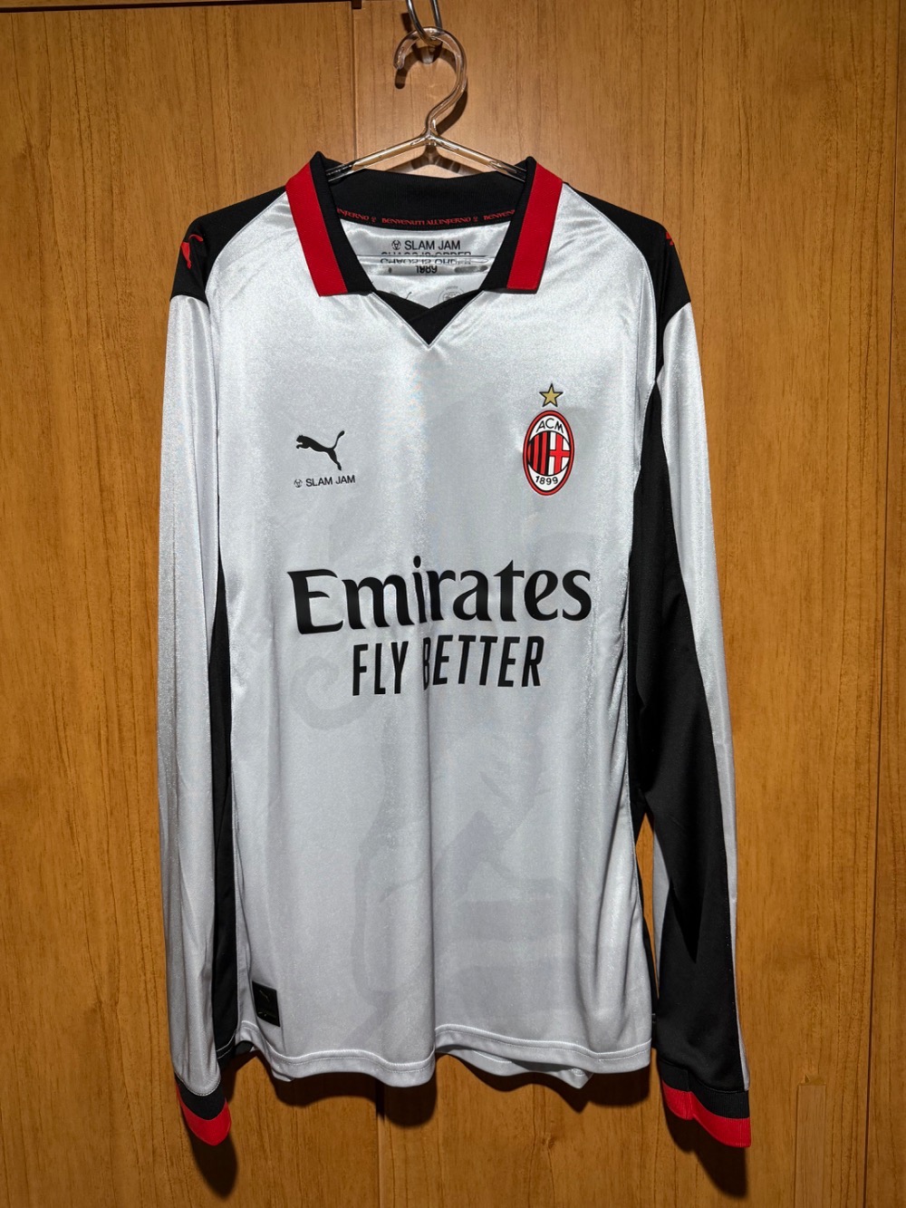 AC Milan x Slam Jam x Puma Camiseta Long Sleeve Jersey Silver 2025/26 — XG, Novo