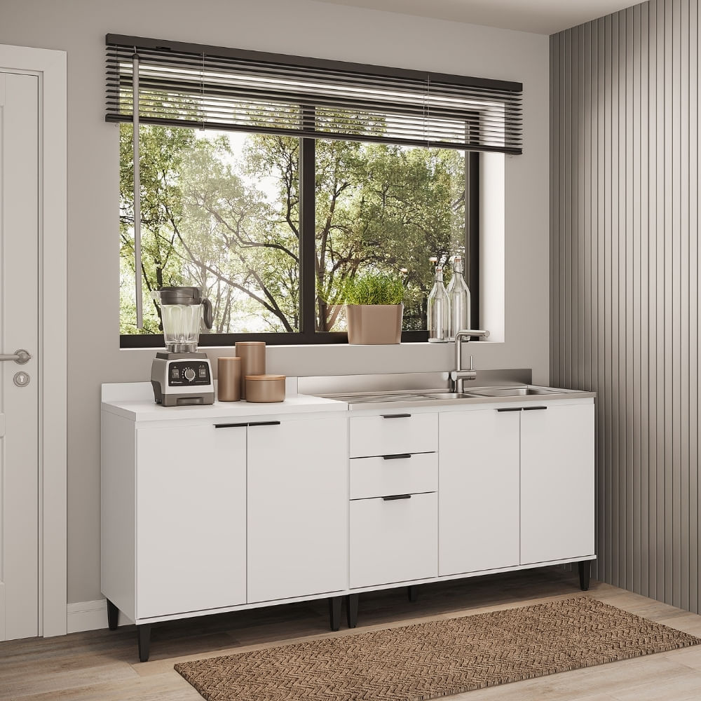 Conjunto Balcões Miami Point Carraro Branco