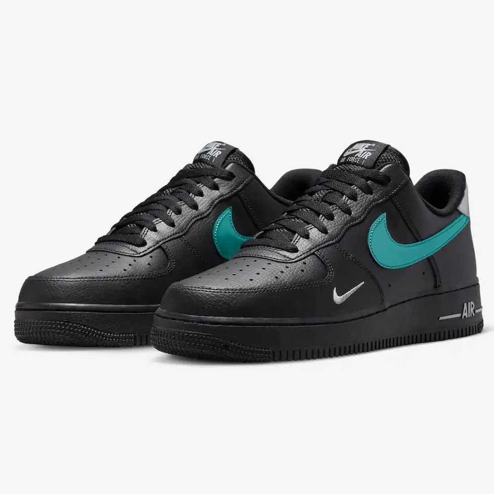 Nike Air Force 1 Low Black Blue Lightning — 40.5, Novo