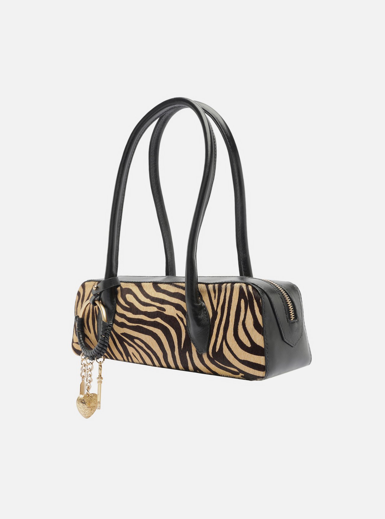 Foto 2 de Bolsa Shoulder Animal Print Couro Média Metais