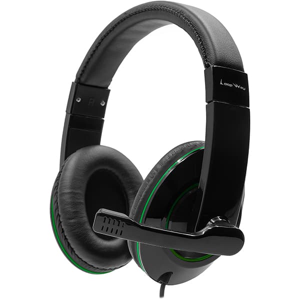 Headset Gamer com fio P3, Preto e Verde, YYS-RP01, Loop Way - CX 1 UN