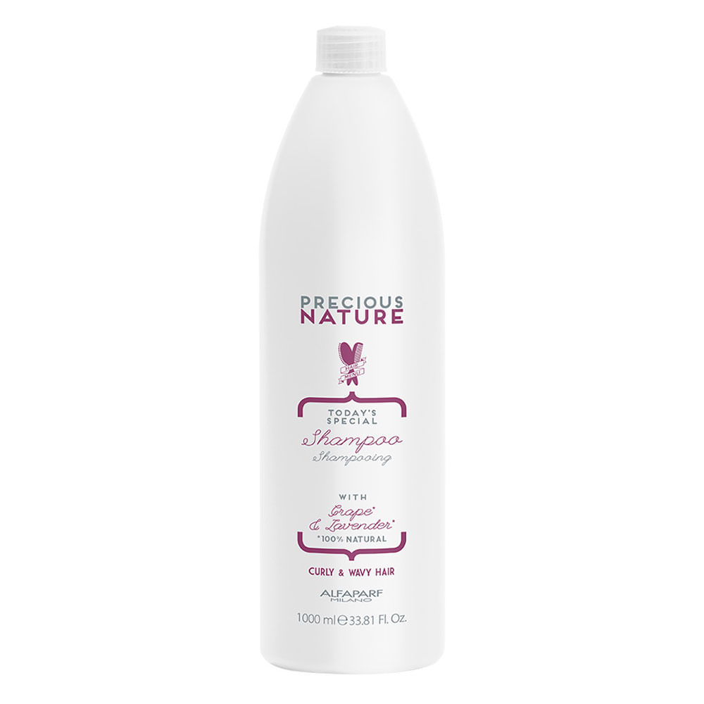 Shampoo Cabelos Cacheados Alfaparf Milano Precious Nature Grape & Lavender Shampoo — 1L