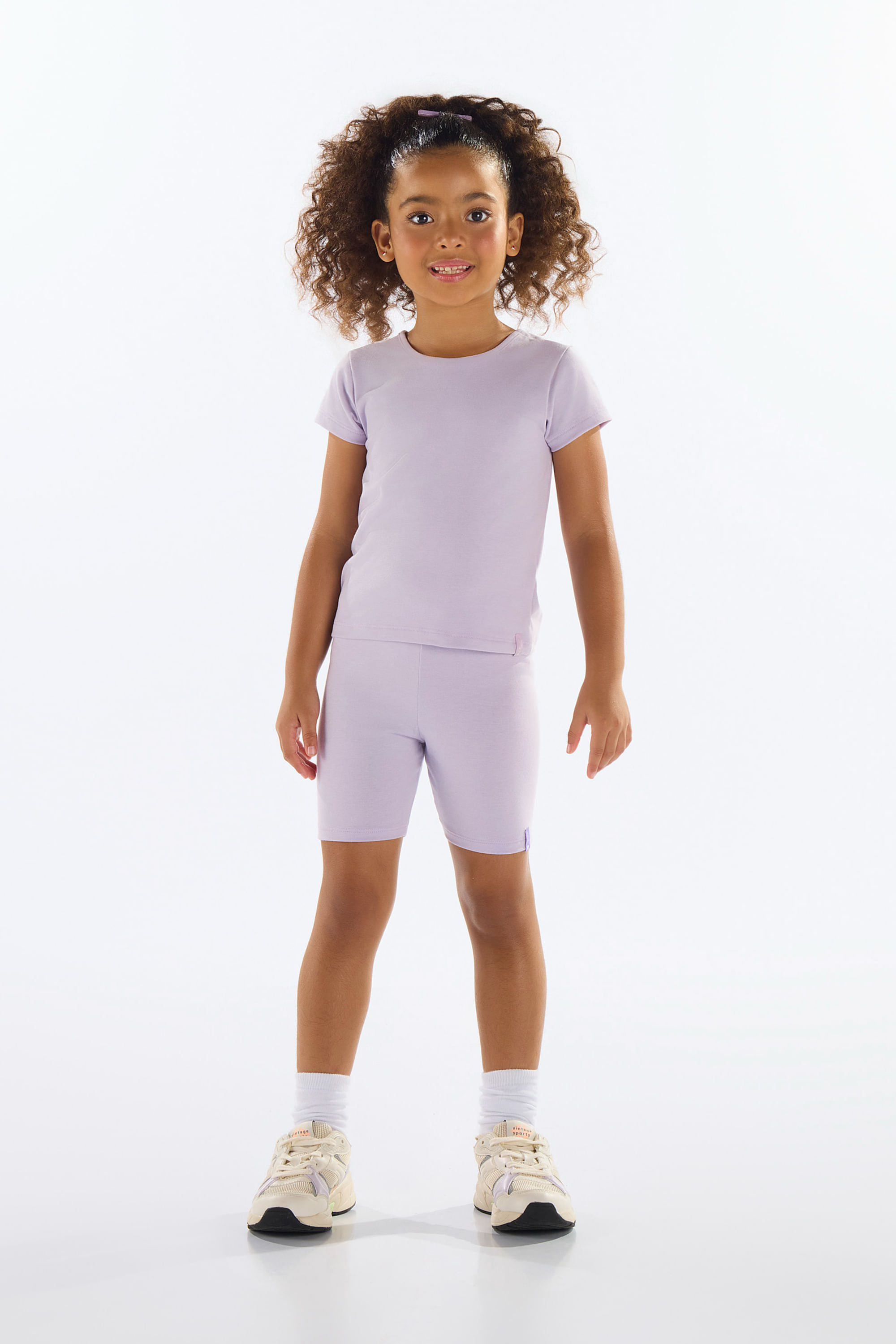 Bermuda Ciclista Básica Infantil Feminina (Roxo) Quimby — 01