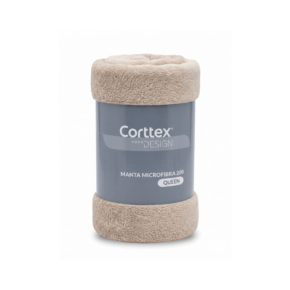 Manta de Microfibra Bege 220x240cm Queen - Fatex Queen