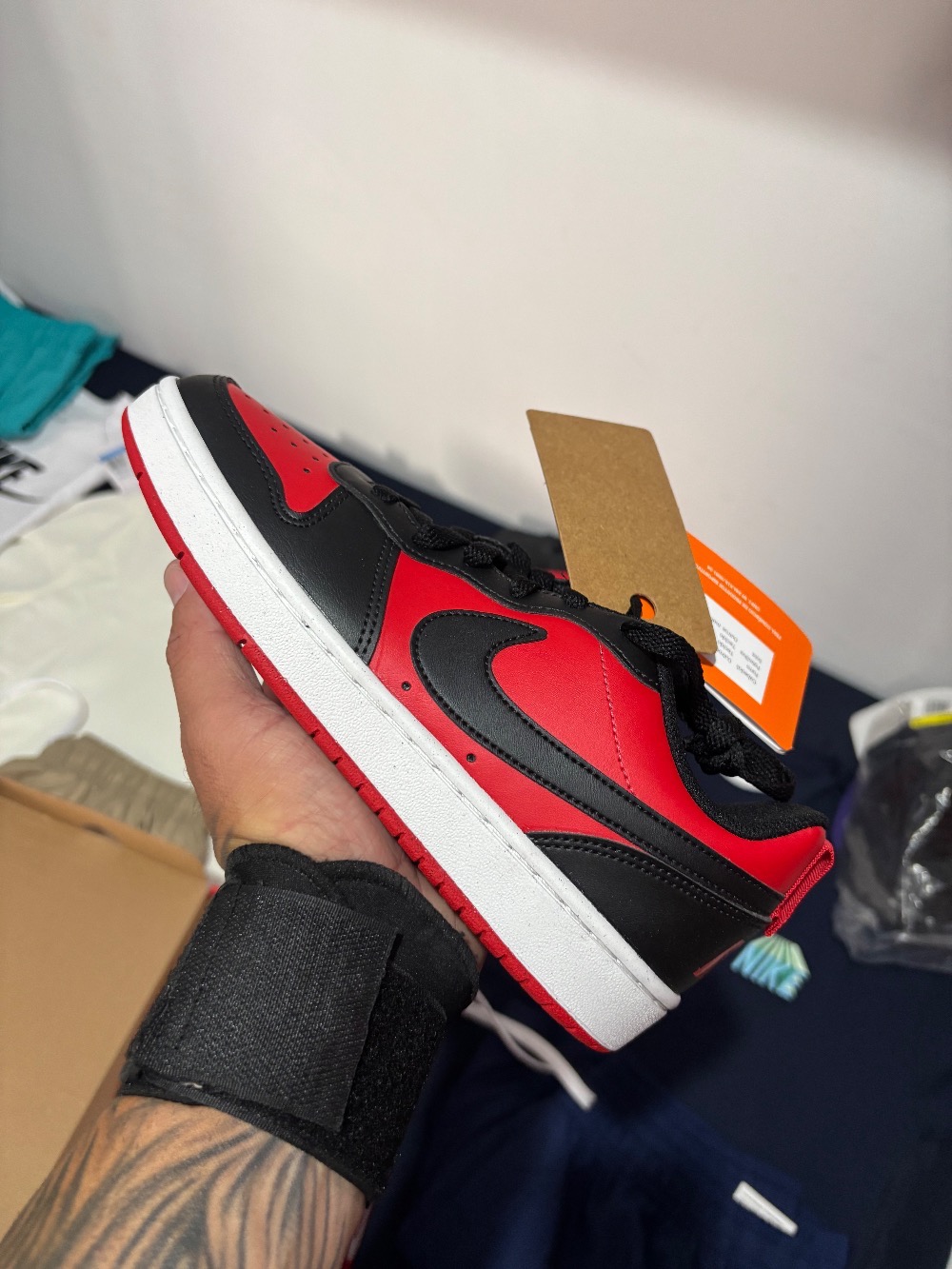 Nike Court Borough Low Recraft University Red White Black — 34 / 35 / 36, Novo