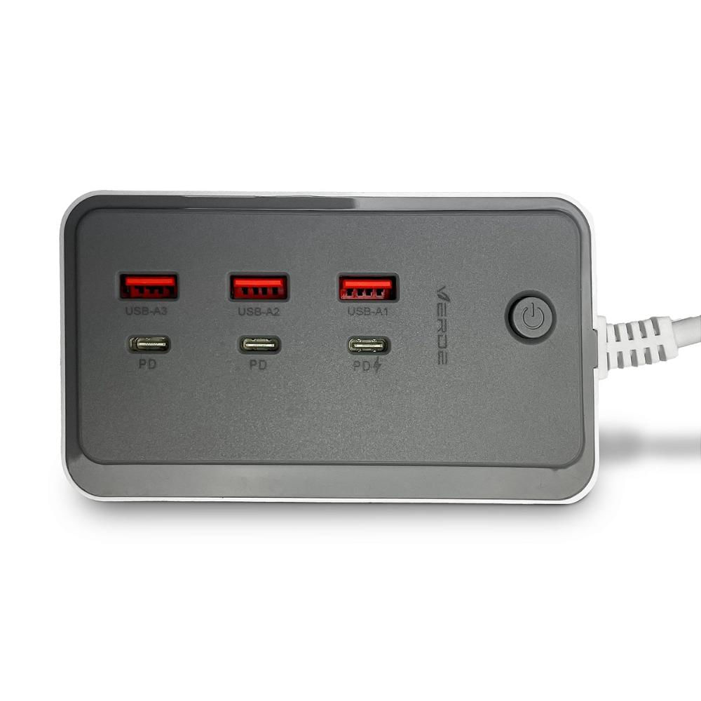 Adaptador USB-A + Type C - 3 Portas - Branco - Verde