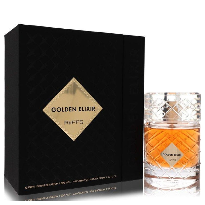 Perfume Riiffs Golden Elixir 100 ML Extrait De Parfum Spray (Unisex) Masculino