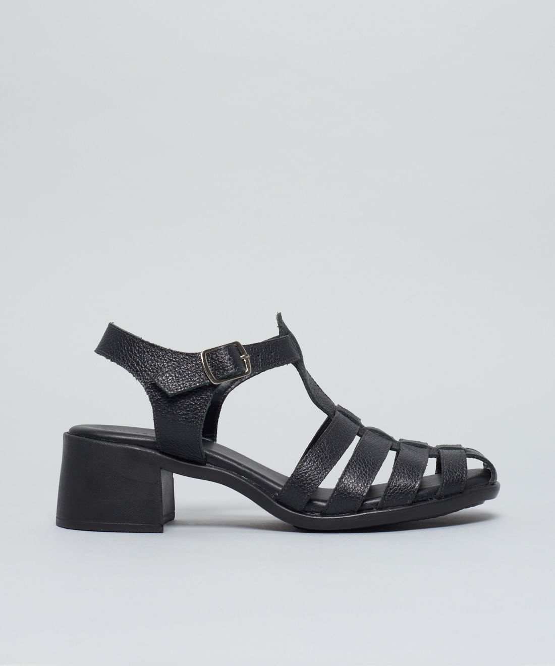 Sandalia Media Couro Pescador - Preto — 34 - preto