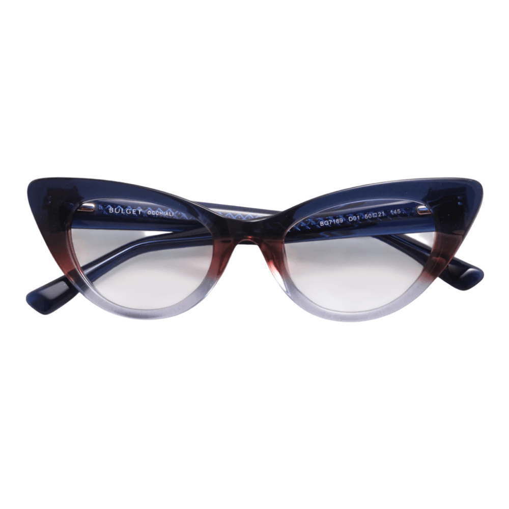 Armação de Óculos de Grau Bulget BG7169 Feminino Gatinho Acetato Azul Marinho Armação de Óculos de Grau Bulget BG7169 Feminino Gatinho Acetato A
