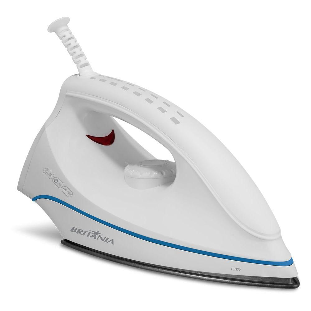 Foto 4 de Ferro Seco Britânia BFS30 1250W com Base Antiaderente Branco 110V
