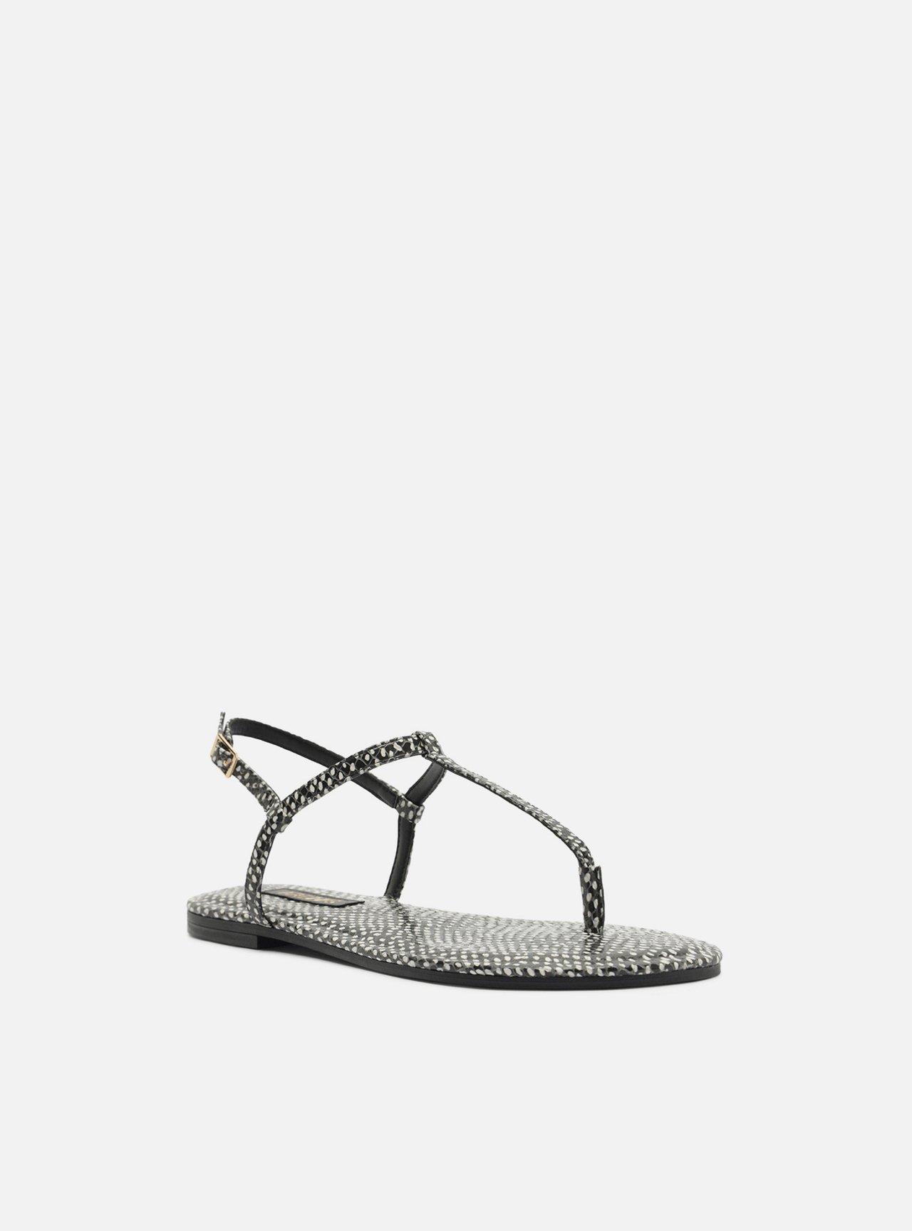 Foto 2 de Sandália Rasteira Estampada Tiras Finas