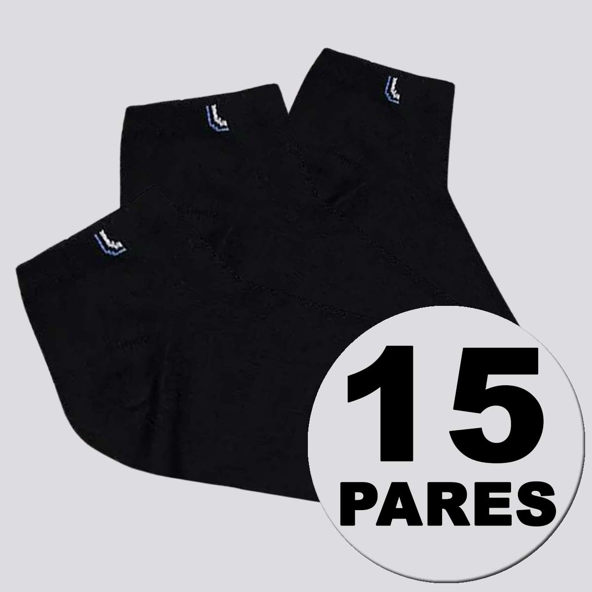 Kit Meia Lupo Walk Cano Curto 15 Pares Preta