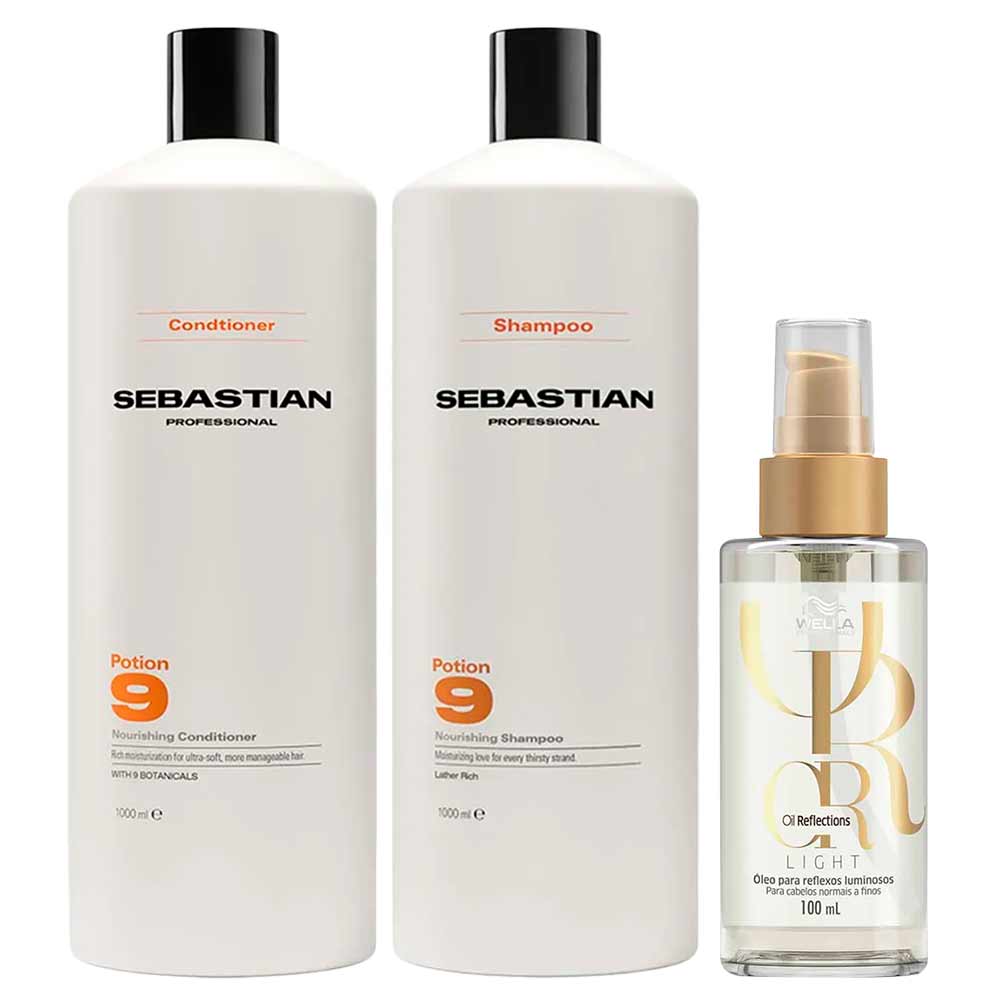 Kit Sebastian Potion 9 - Shampoo + Condicionador + Óleo Wella — Kit