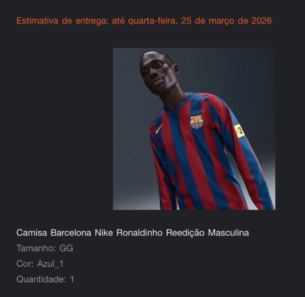 Camisa Nike FC Barcelona Re-Issue 2005/06 Ronaldinho #10 Home Jersey — XG, Novo