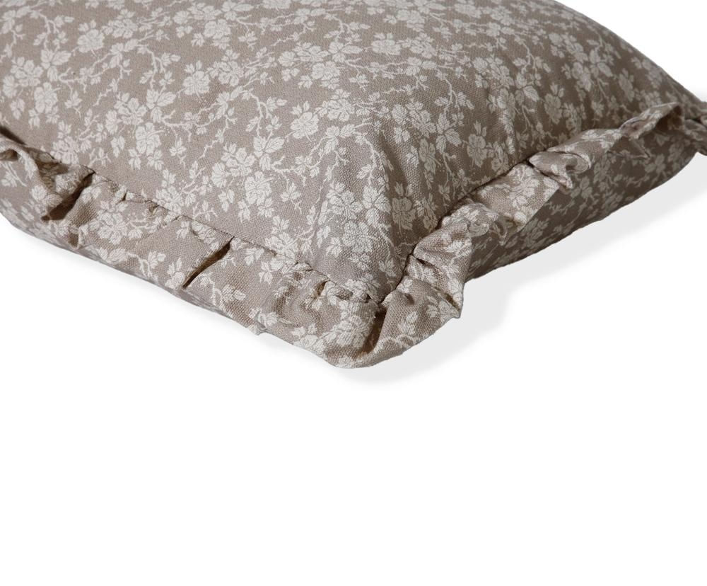 Foto 4 de Capa de Almofada Estampada com Babados Floral Dora Bege Bege