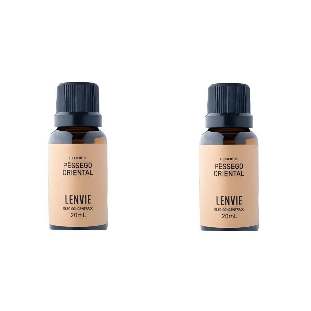 Kit 02 óleos Concentrado Pêssego Oriental 20ml Lenvie