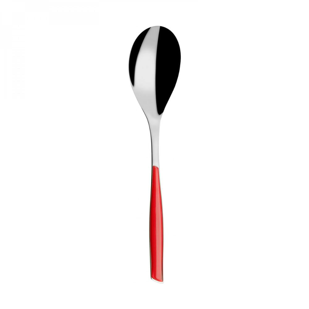 Foto 2 de Garfo Salada e Colher 2 Pçs Grande Vermelho Glamour Bugatti