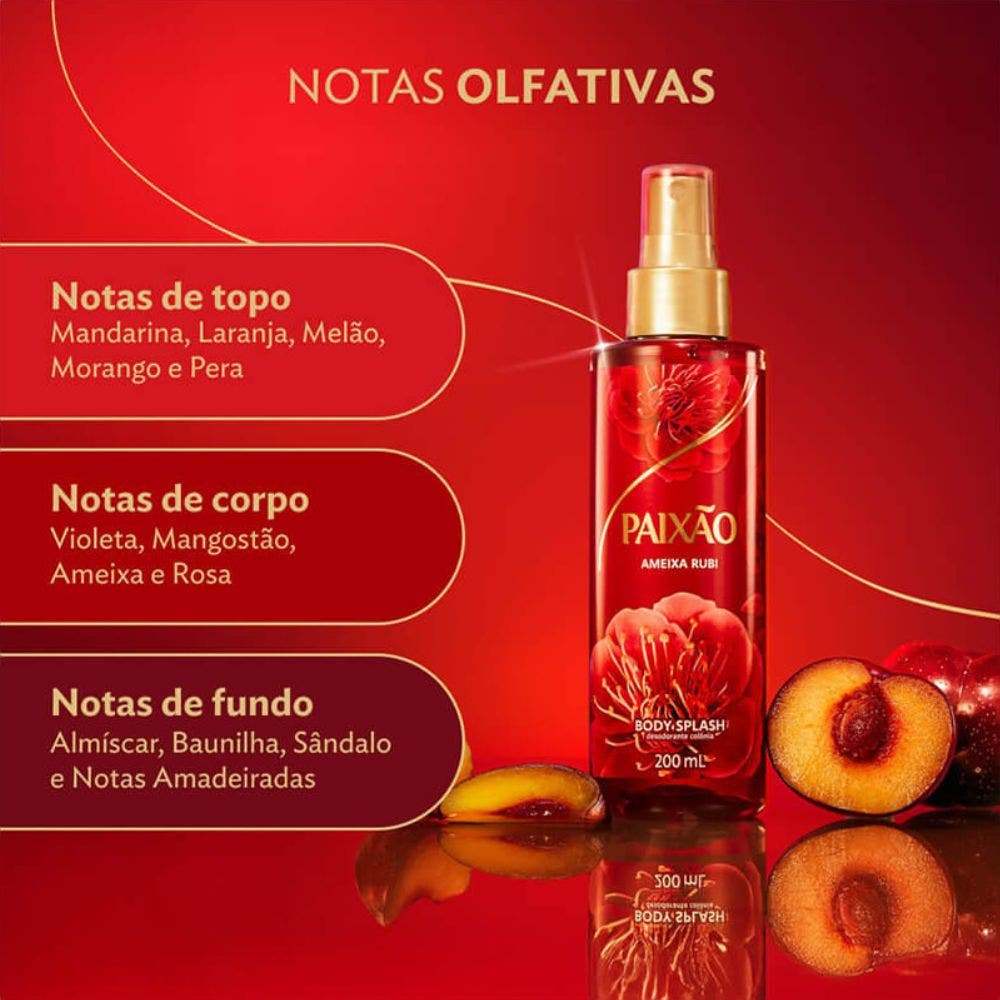 Foto 2 de Body Splash Paixão Ameixa Rubi 200ml