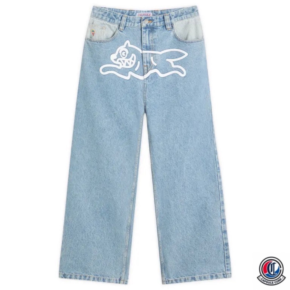Icecream x END. Calça Running Dog Double Scoop Denim Blue — 42, Novo