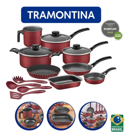 Jogo Panelas Tramontina Antiaderente 12 Pçs