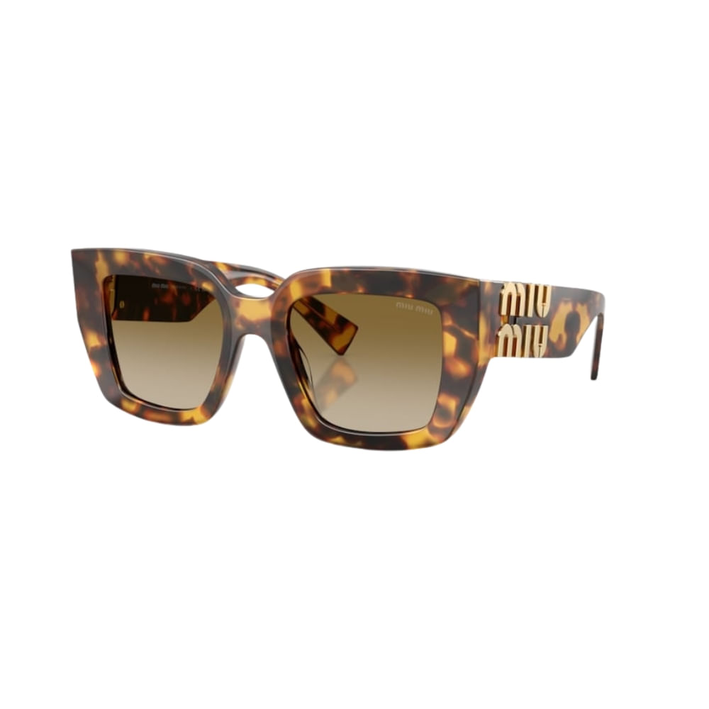 Óculos de Sol Feminino Miu Miu Quadrado MU B05S Havana Mel / Marrom Degradê 51