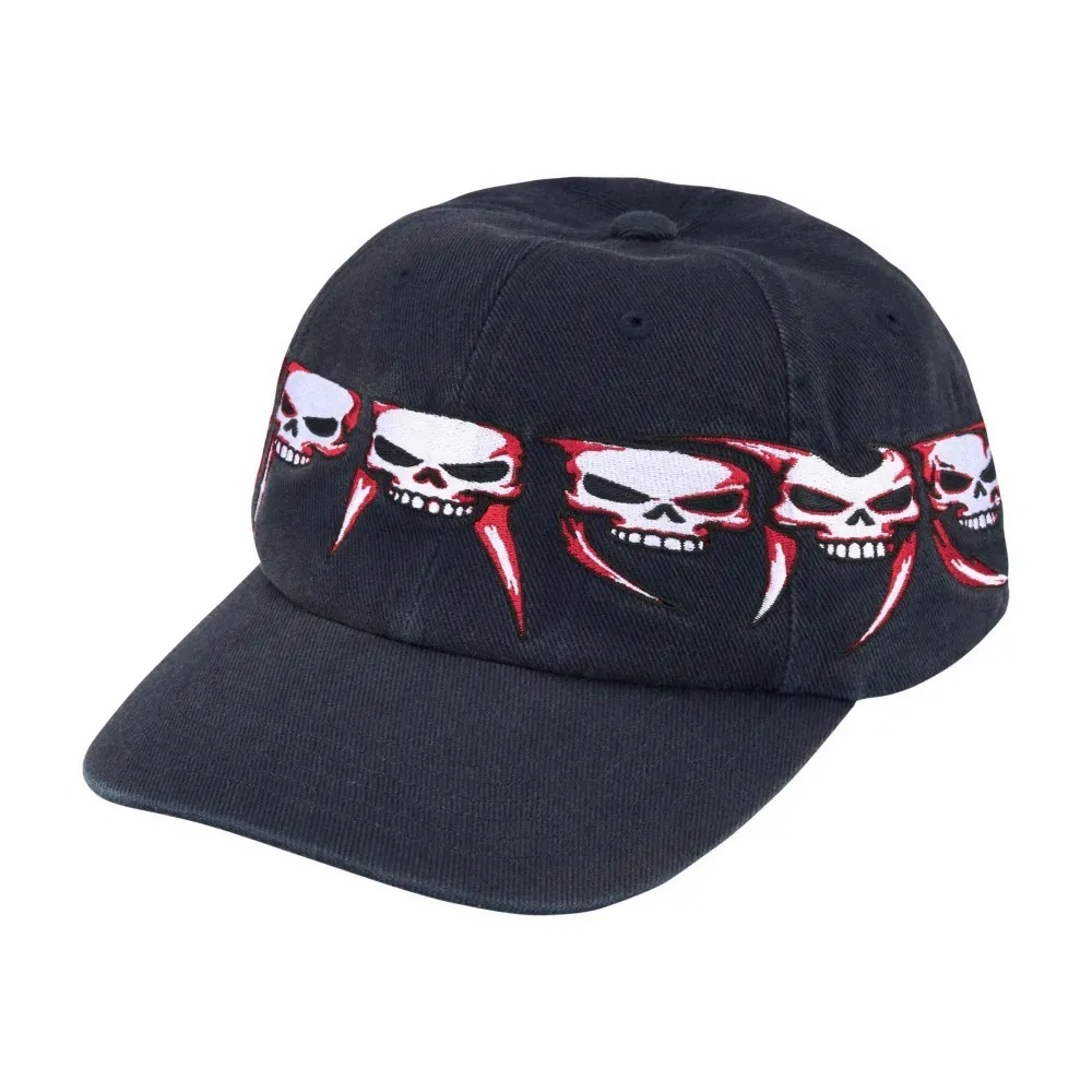 Boné Supreme Skulls Spellout 6-Panel Navy FW26-W4 — Único, Novo