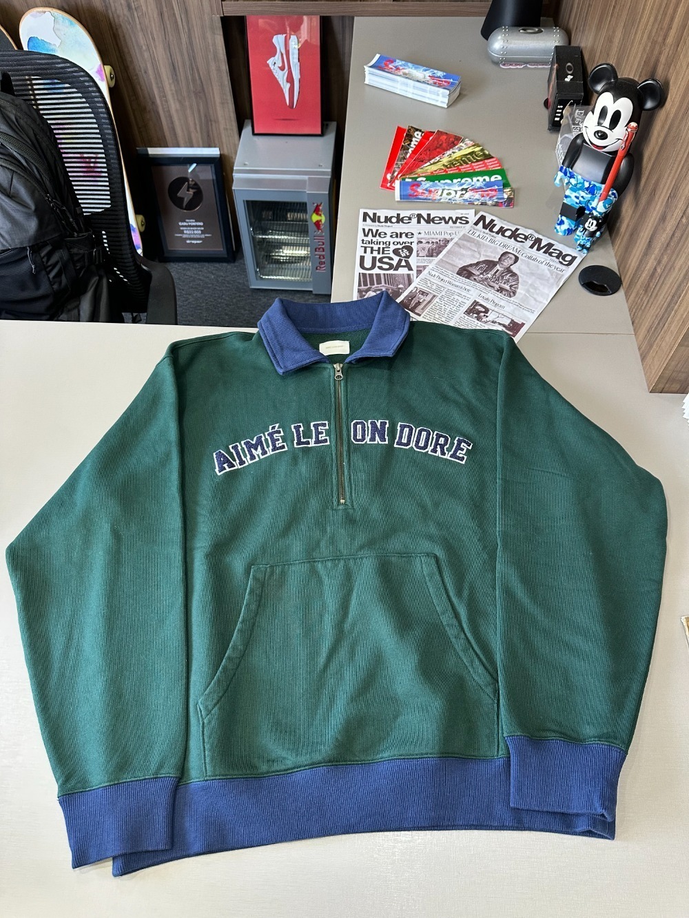 Moletom Aimé Leon Dore Collegiate Quarter Zip Pine Grove — M, Novo
