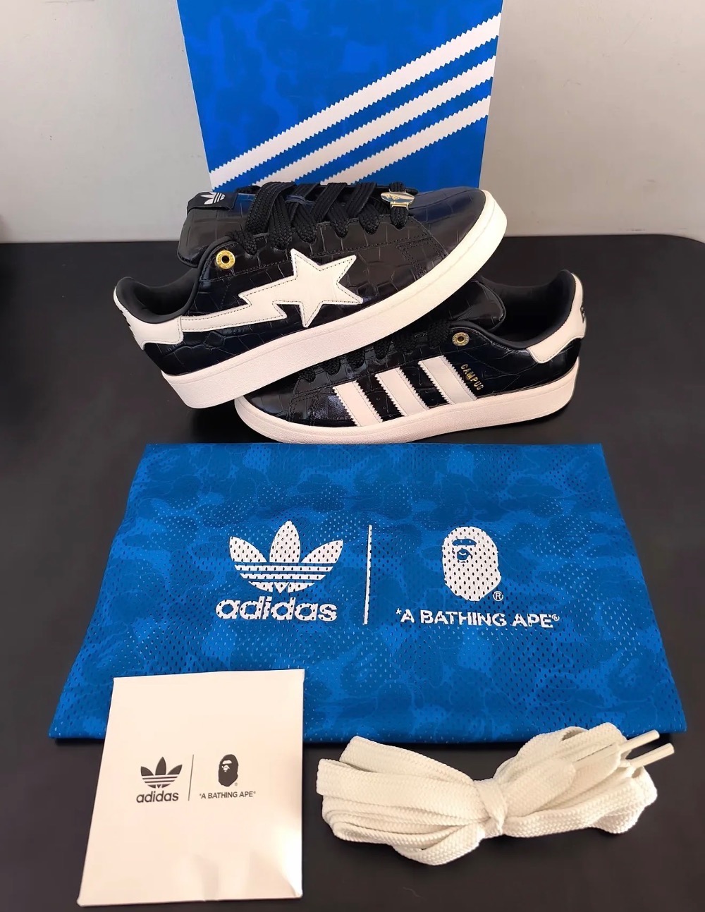 Bape x adidas Campus 00s Black Croc — 38, Novo