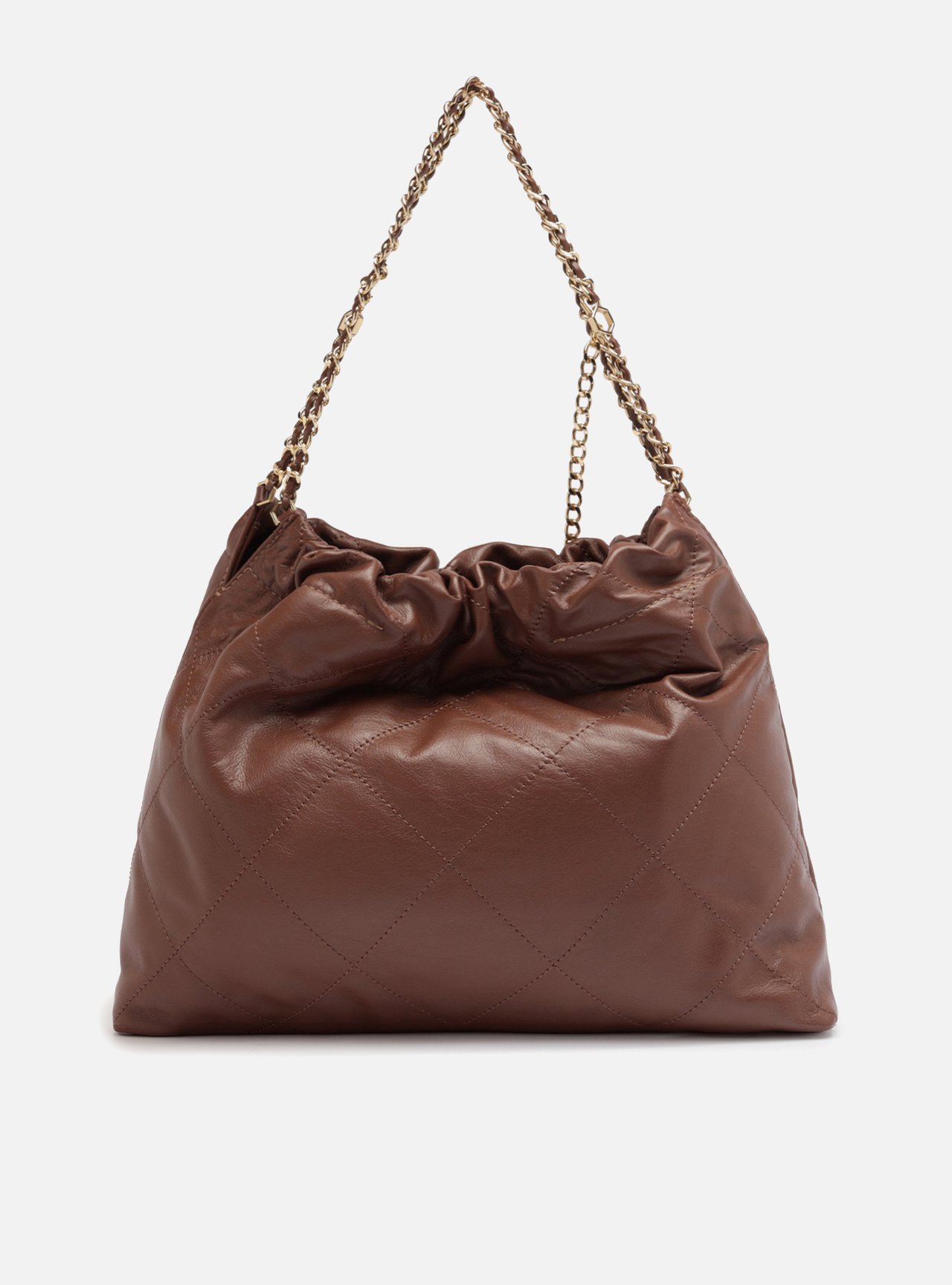 Foto 3 de Bolsa Hobo Marrom Couro Grande Esther