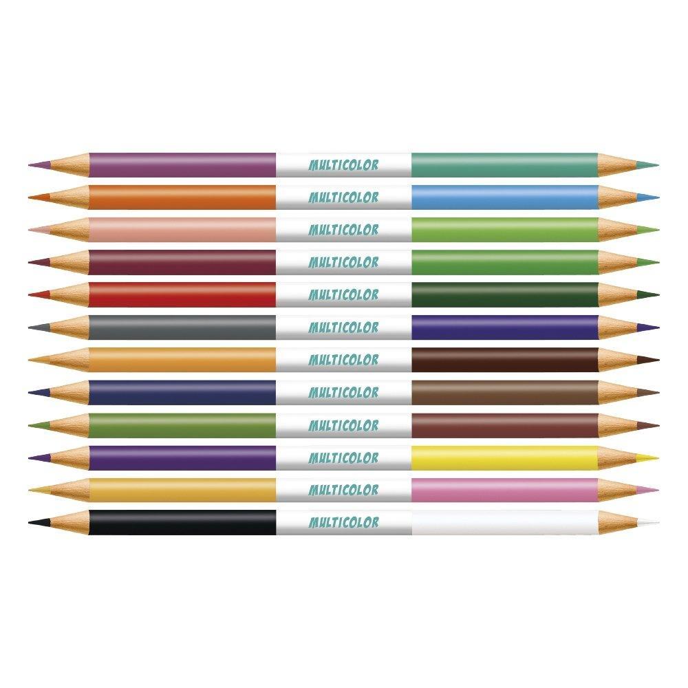 Foto 2 de Lápis De Cor Multicolor Bicolor - 12 Embalagens com 12 Lápis com 24 Cores