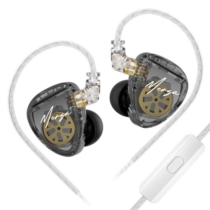 KZ Merga 2dd 10mm + 8mm Fones De Ouvido Intra-Auriculares hifi Fone De Alta Resolução Afinação Sem Dor Usando design exterior Transparente Para Jogos De Computador Música De Vídeo 
