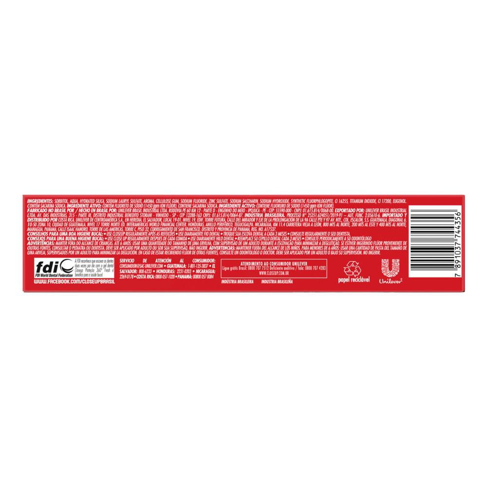 Foto 3 de Creme Dental Close Up Proteção 360º Fresh Red Hot 90g