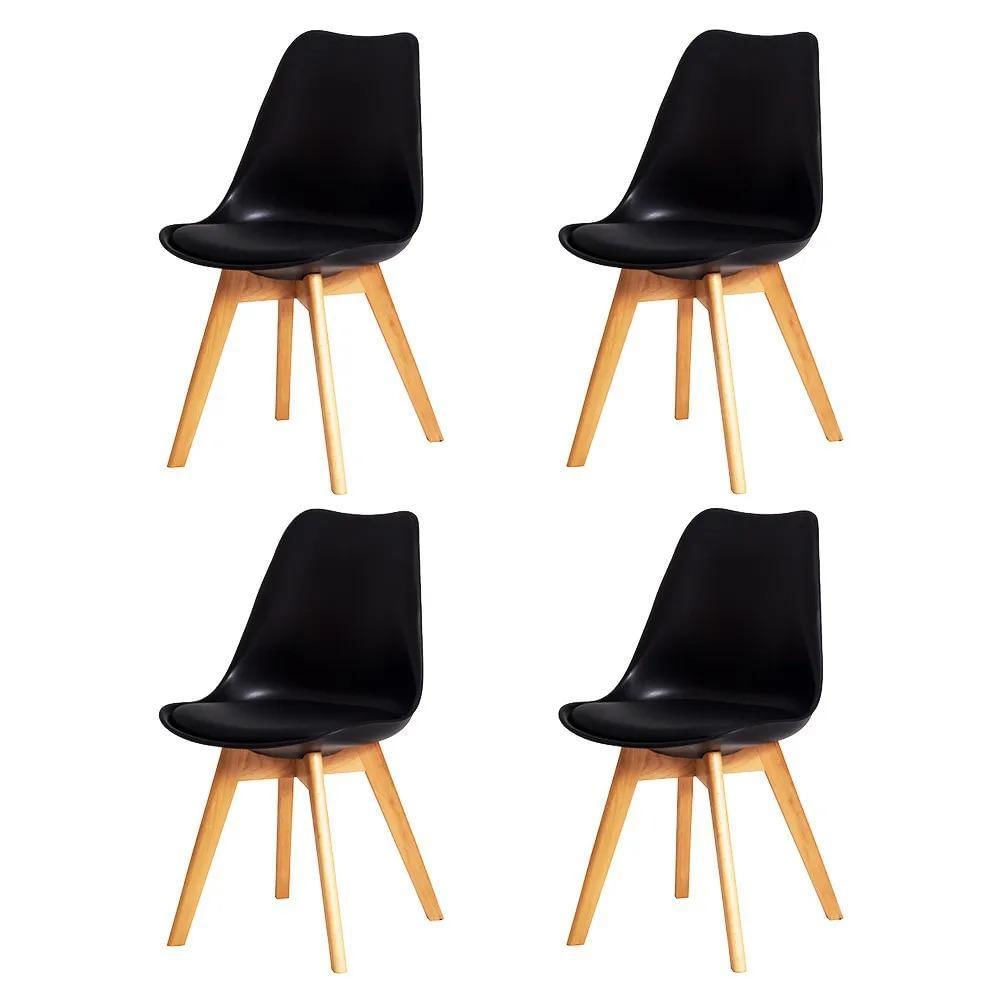 Kit 4 Cadeiras Saarinen Leda Preto